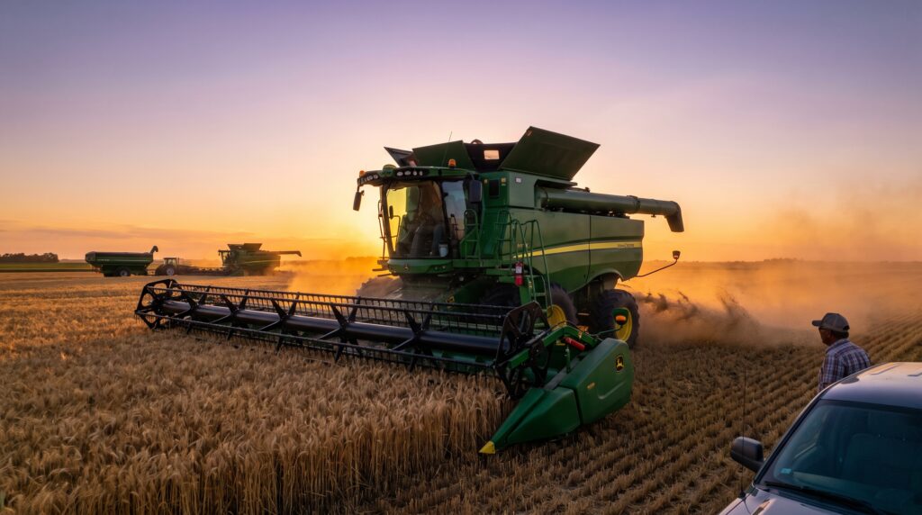 33 Record Breaking Harvests From Around the World (2026 Global Harvest Guide) combine harvester cutting wheat