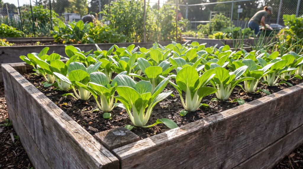 10 Vegetables You Should Be Planting in September (Full Variety Guide) toy choy growing in bed 202609011703